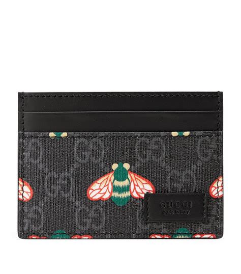 gucci bee card holder black|gucci gg supreme card holder.